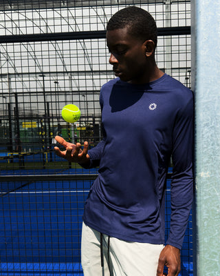 VALLEA Long Sleeve in Navy, quick drying long sleeve with full length sleeve