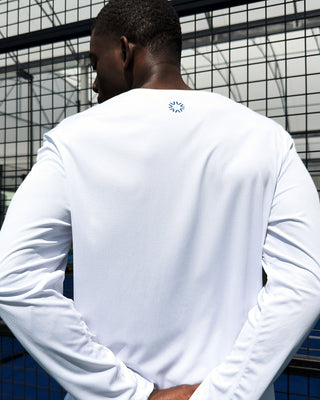 VALLEA Long Sleeve in White, layering long sleeve for cooler sessions