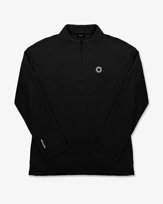 VALLEA Half Zip in Black with white branding