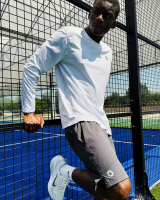 VALLEA Long Sleeve in White, crew neck training long sleeve for padel